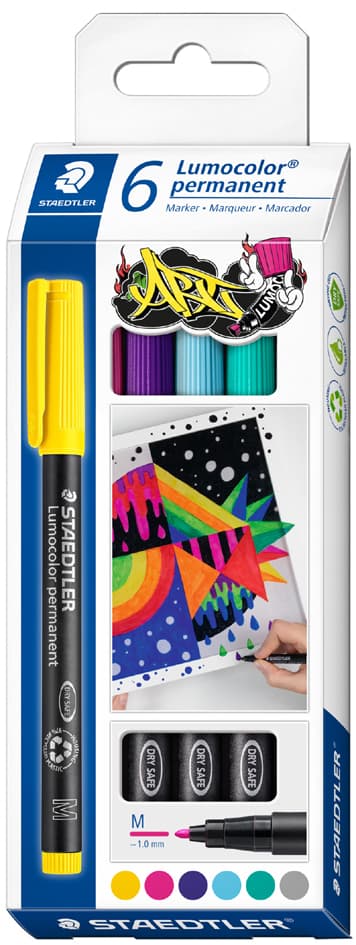 Staedtler Lumocolor Permanent-Marker 317m, 6er Kartonetui