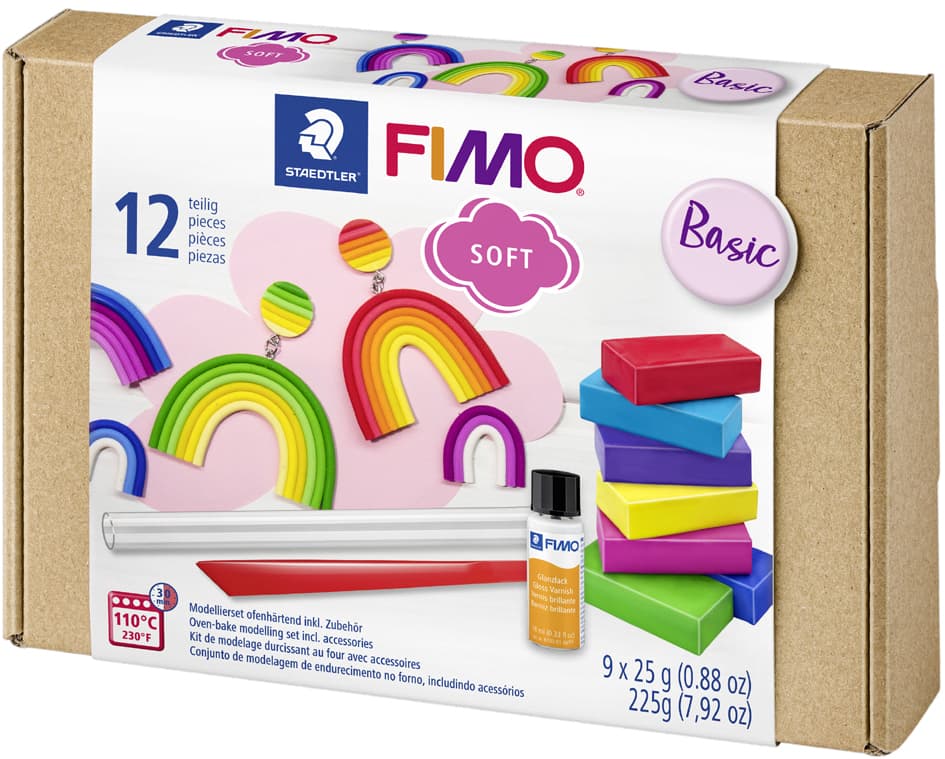 Fimo Soft Modelliermasse-Set , Basic, , 12-Teilig