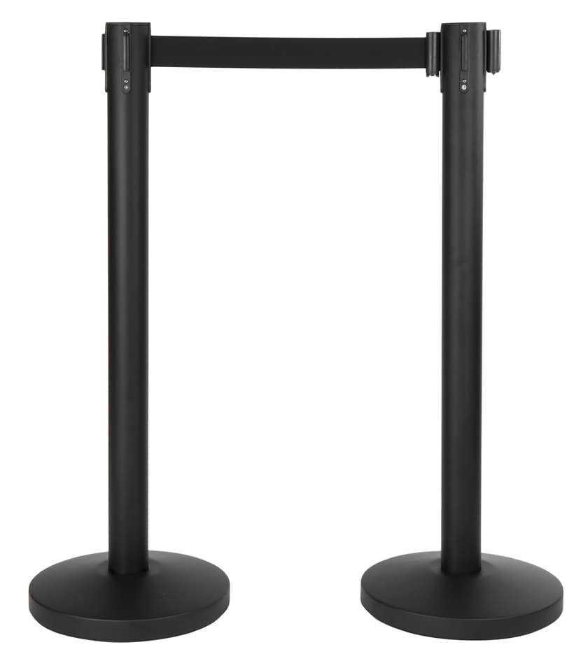 Securit Absperrsystem Retractable, Schwarz, 2er Set