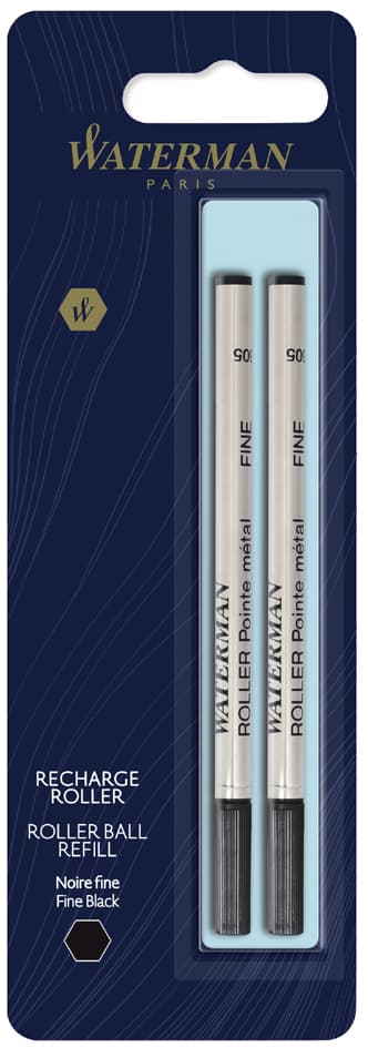 Waterman Tintenroller-Mine, 2er Blister, Schwarz