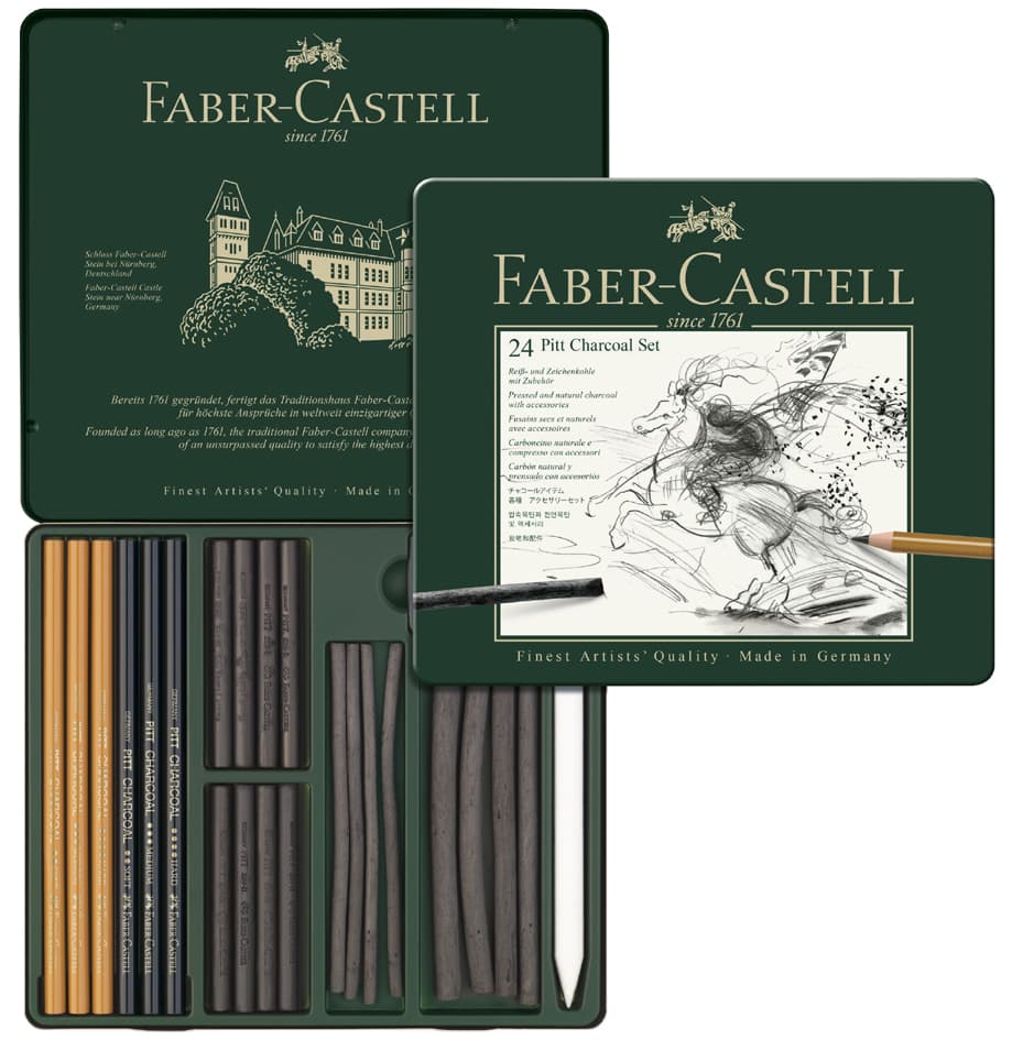 Faber-Castell Pitt Charcoal Set, 24-Teiliges Etui