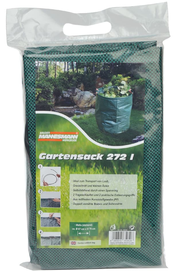 Brüder Mannesmann Gartensack, 272 Liter, Polypropylen, Grün