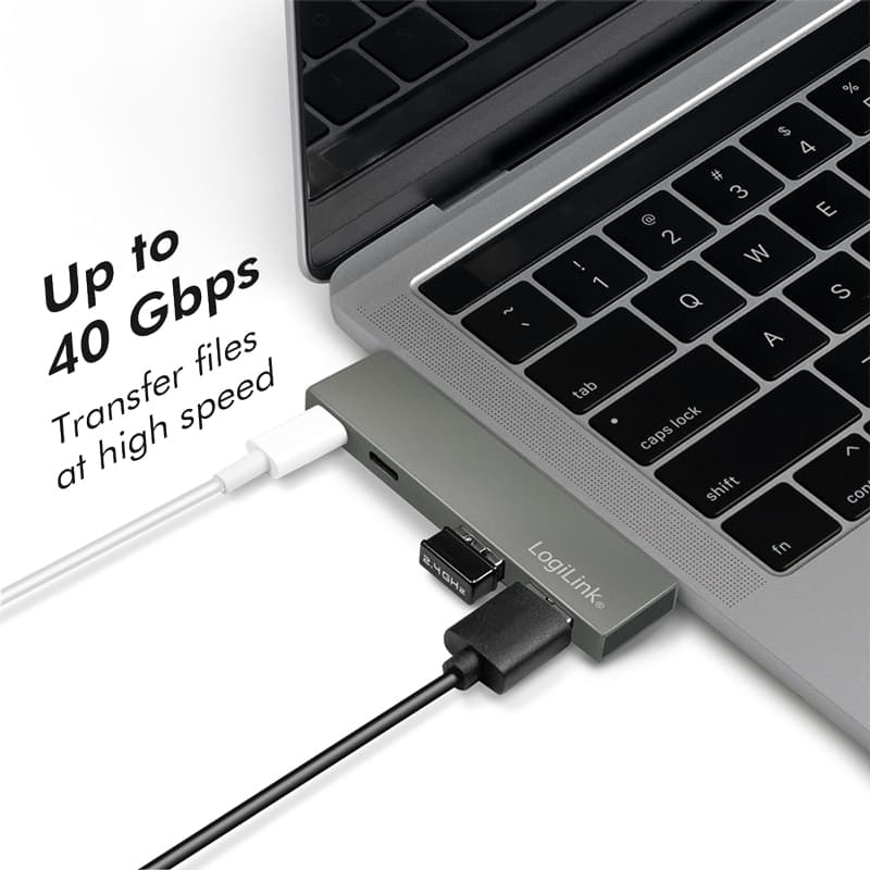 Logilink Usb 3.2 Gen2x2 Dockingstation, 4-Port, Pd, Silber