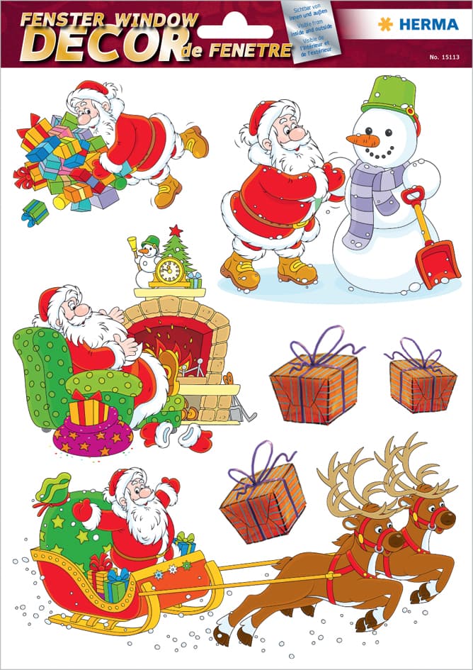 Herma Weihnachts-Fensterbild , Fröhlicher Weihnachtsmann,