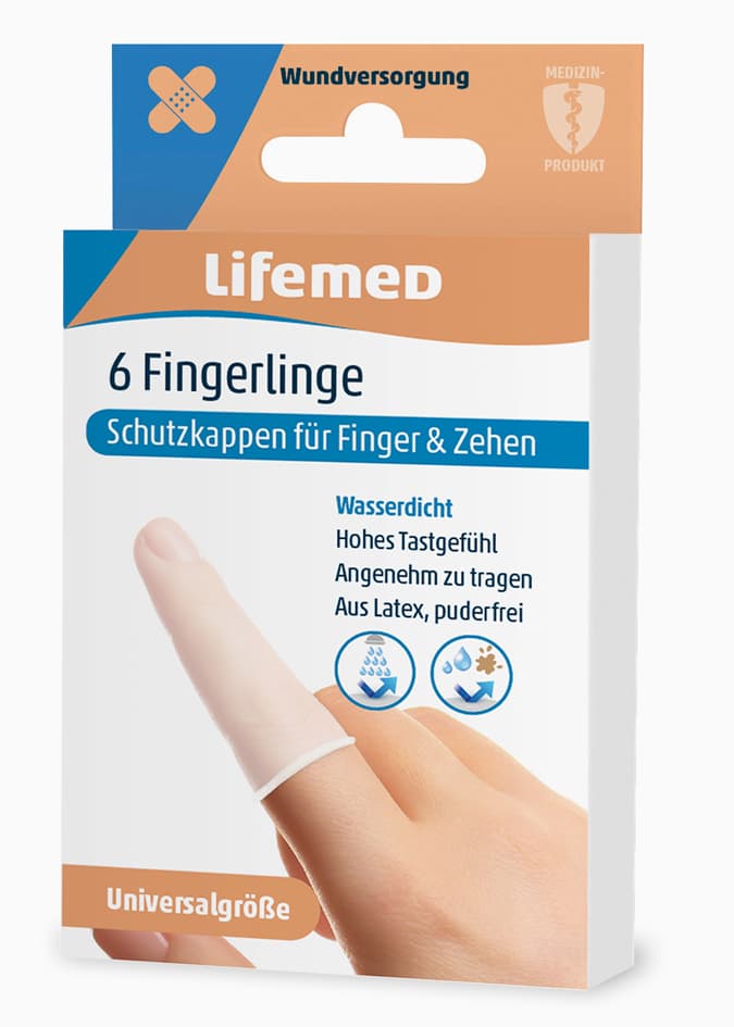 Lifemed Fingerlinge, Universalgröße, Transparent
