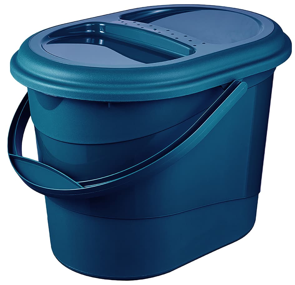 Keeeper Bio-Abfalleimer , Elsa, , Mit Deckel, Oval, Eco-Blue
