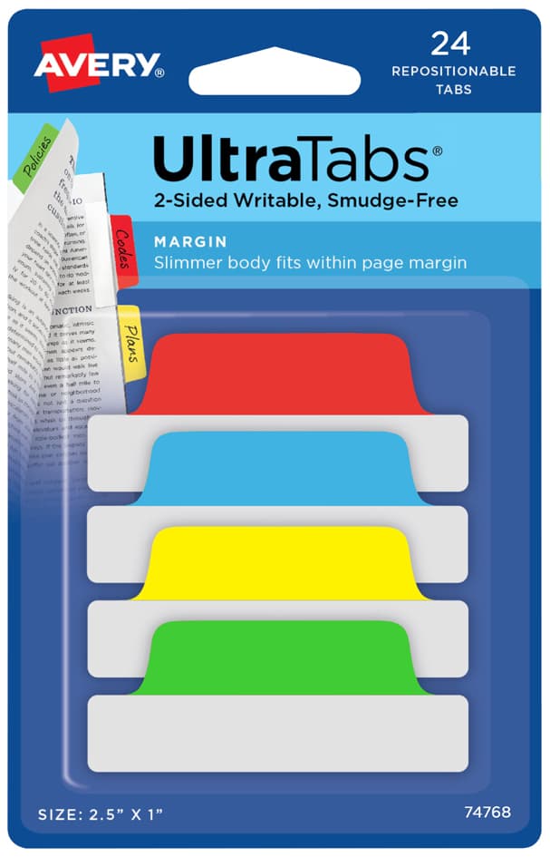 Avery Zweckform Haftstreifen Ultratabs Klassik, 63,5 X 25 Mm