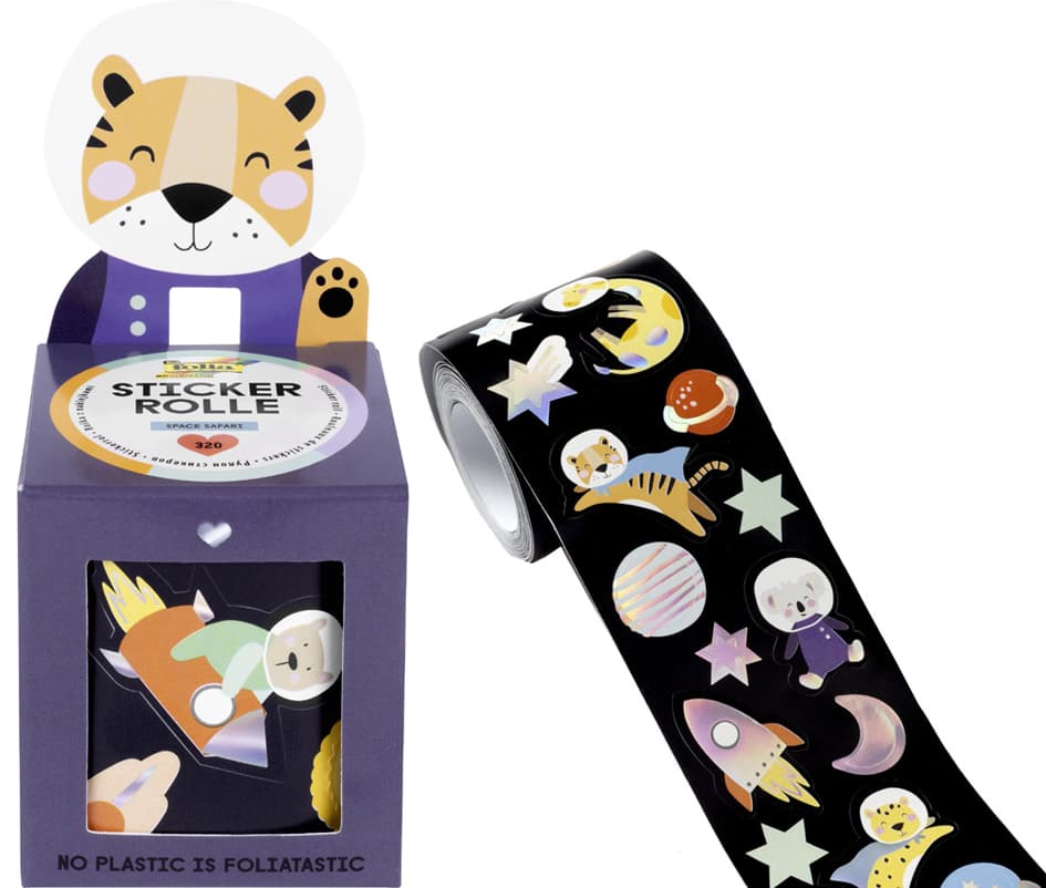Folia Sticker Space Safari, Auf Rolle, 4 M