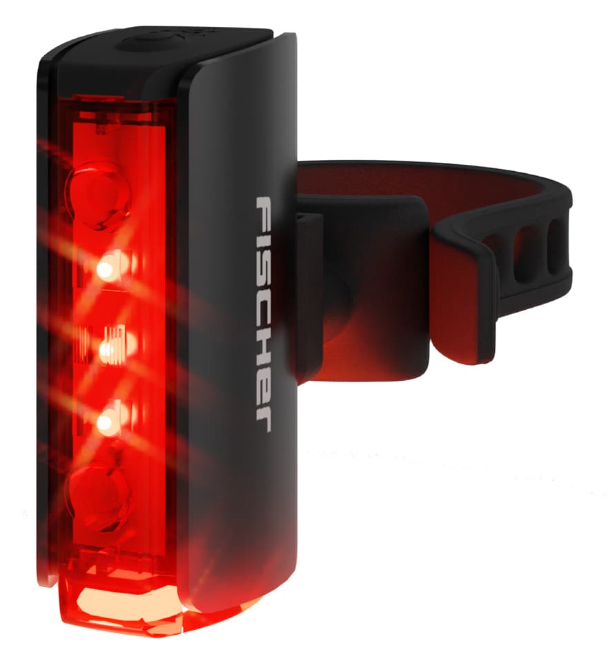 Fischer Fahrrad-Led-Akku-Rücklicht Plus Twin Stop