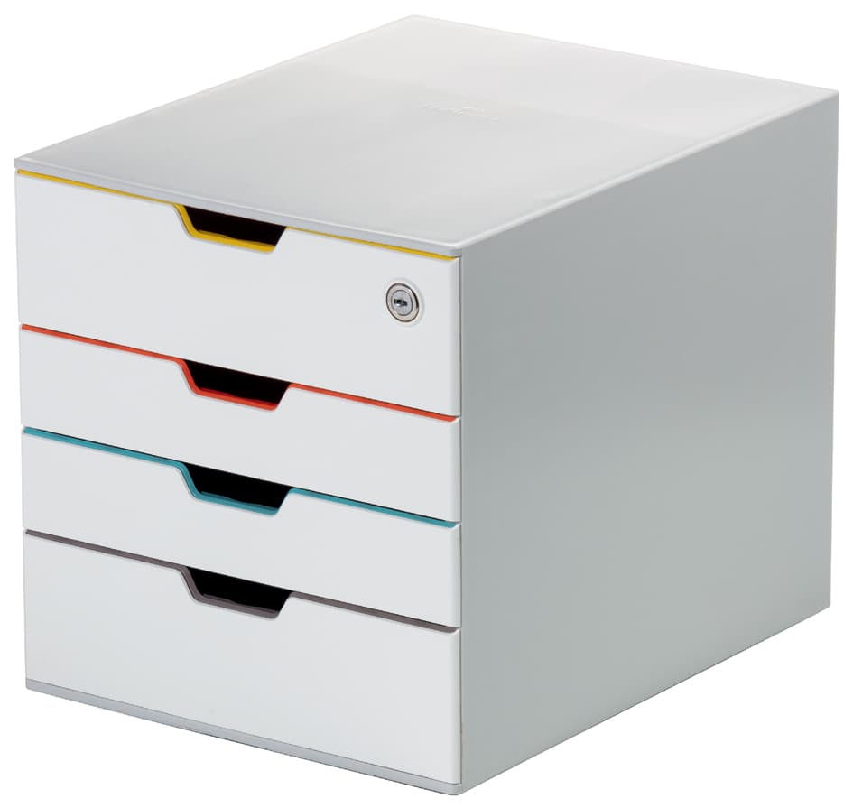 Durable Schubladenbox Varicolor Mix 4 Safe, Weiß