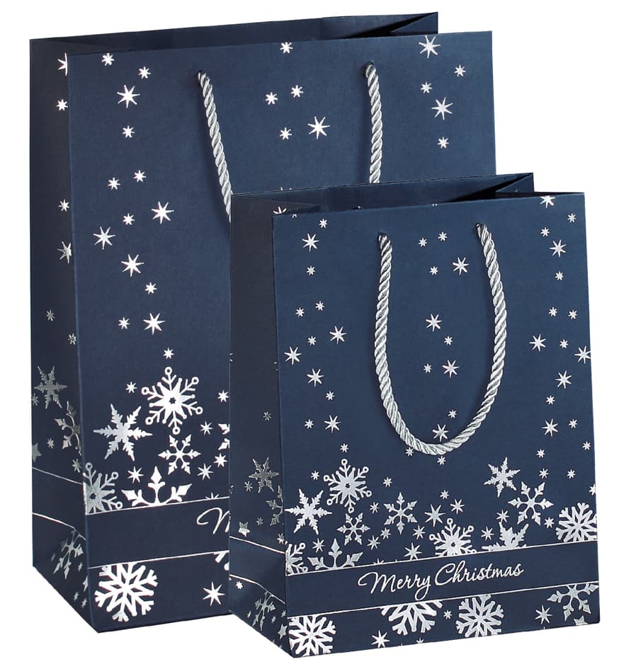 Sigel Weihnachts-Geschenktüte , Silver Snowflakes, , Groß