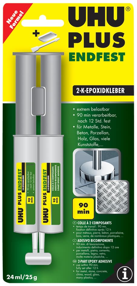 Uhu 2-Komponenten-Klebstoff Plus Endfest,Doppelkammerspritze