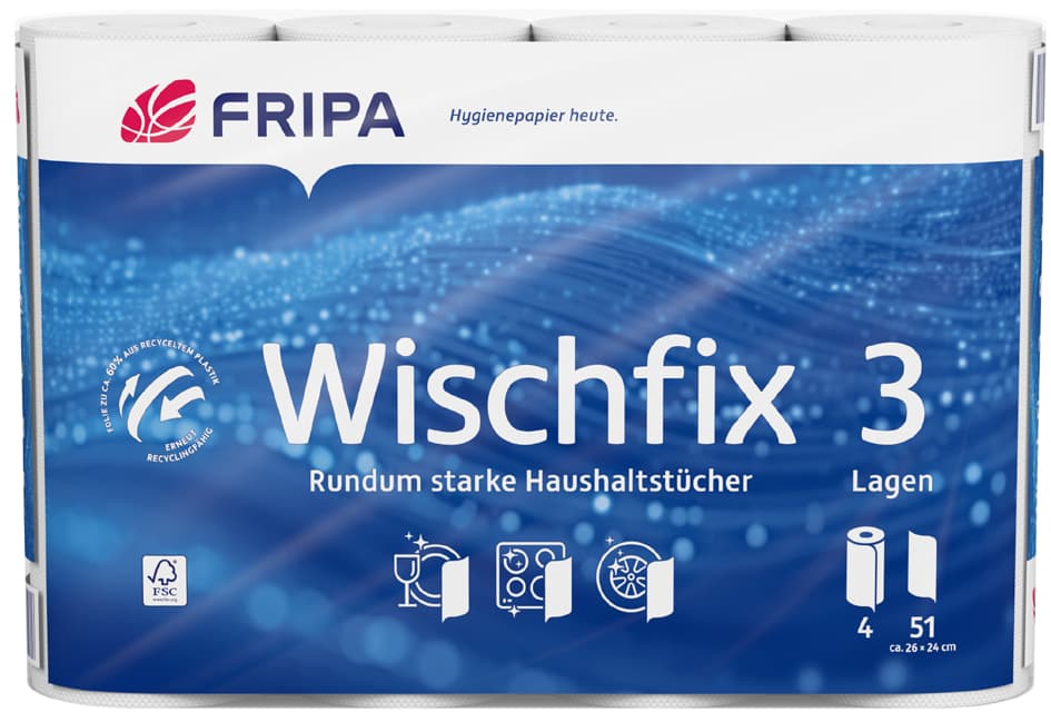 Fripa Küchenrolle Wischfix, 3-Lagig, Hochweiß