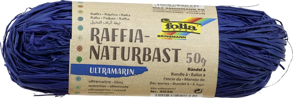 Folia Raffia-Naturbast, 50 G, Ultramarin