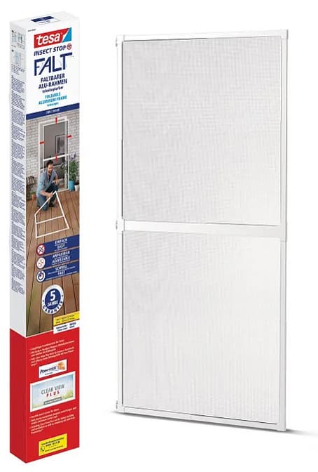 Tesa Fliegengitter Alu Falt Für Türen, Weiß