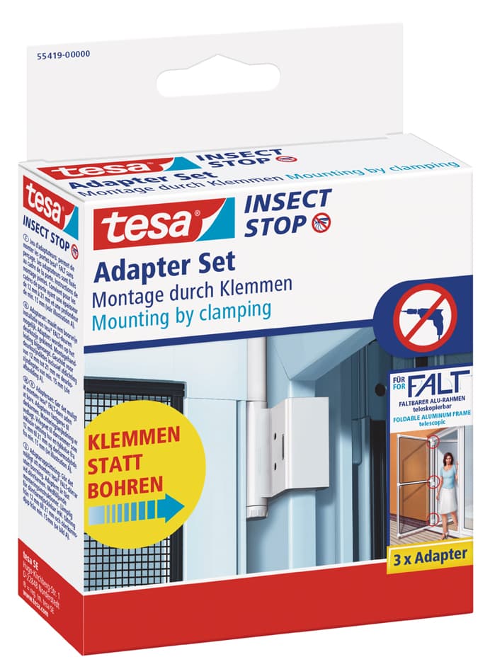 Tesa Adapter Für Fliegengitter Alu Falt Tür, Weiß