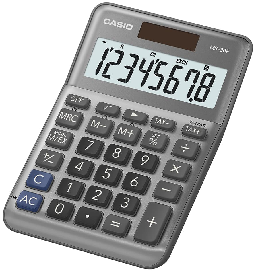 Casio Tischrechner Ms-80f, 8-Stellig, Silber