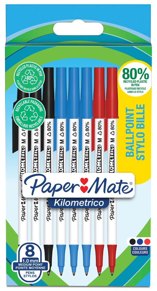 Paper:Mate Kugelschreiber Kilometrico, Sortiert, 8er Blister