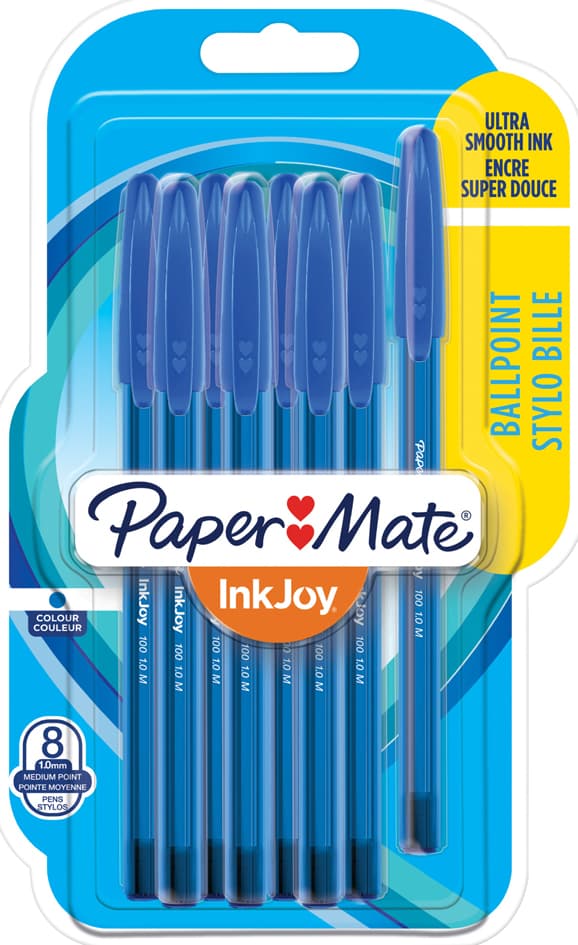 Paper:Mate Kugelschreiber Inkjoy 100, 8er Blister, Blau