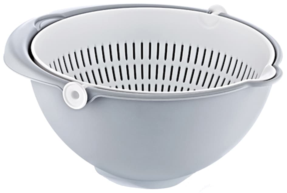Keeeper 2in1 Schüssel-Sieb , Stella, , Groß, Nordic-Grey
