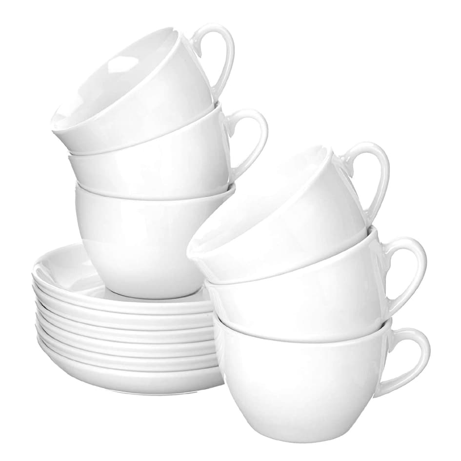 Esmeyer Cappuccino-Tassen Bistro, 6er Set, Weiß