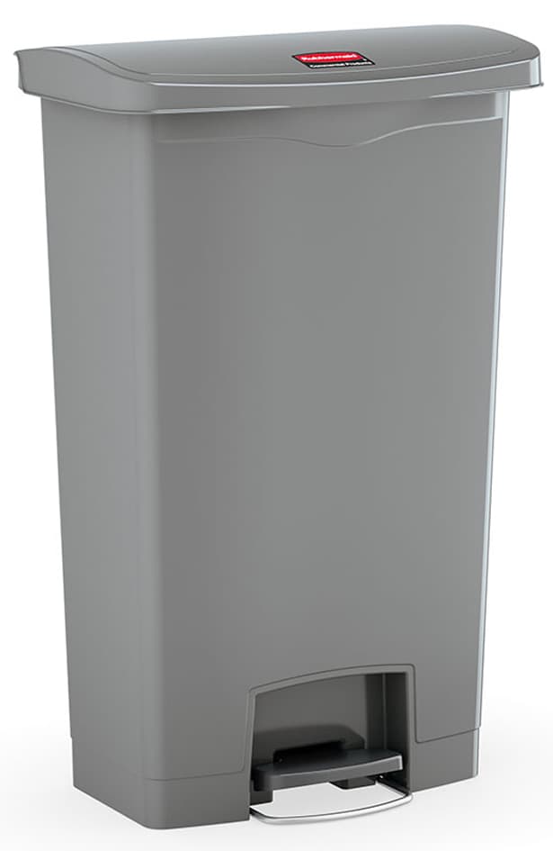 Rubbermaid Tret-Abfalleimer Slim Jim, 50 Liter, Grau