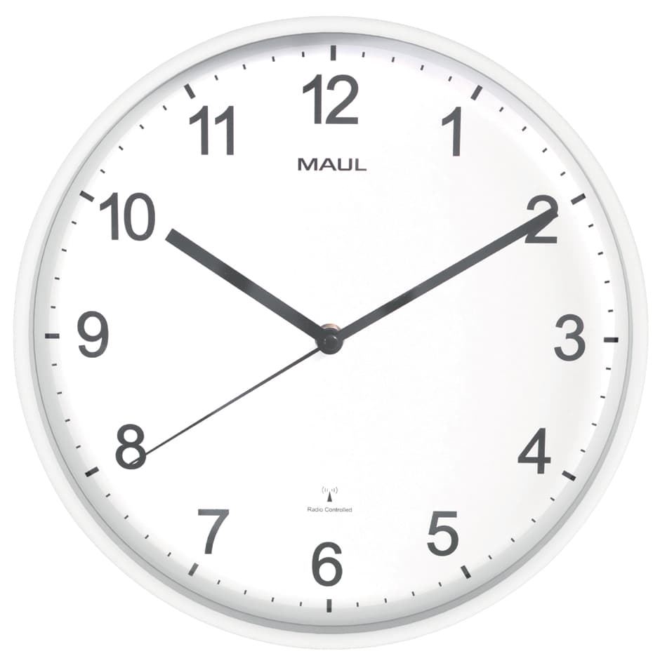 Maul Wanduhr/Funkuhr Maulsprint, Durchmesser: 300 Mm, Weiß