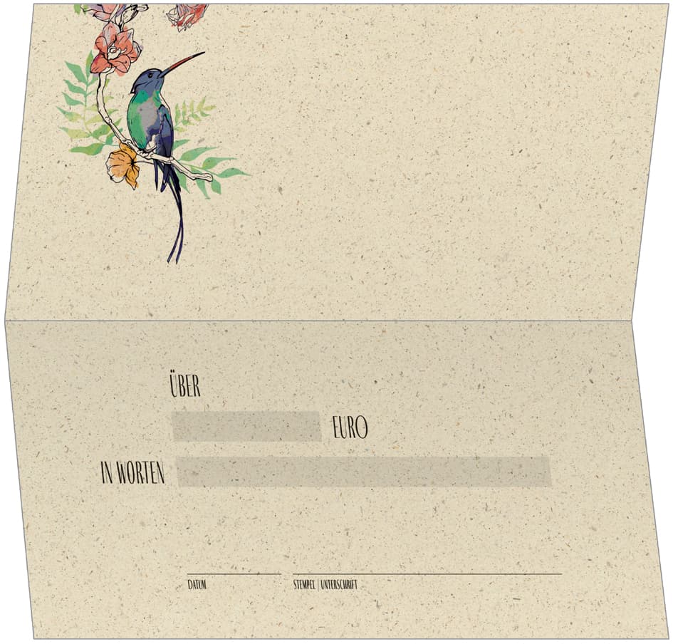 Sigel Gutscheinkarte , Hummingbirds And Flowers