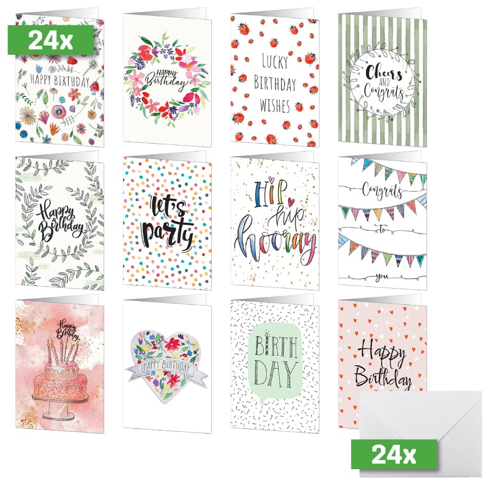 Sigel Geburtstagskarten-Set , Happy Birthday,