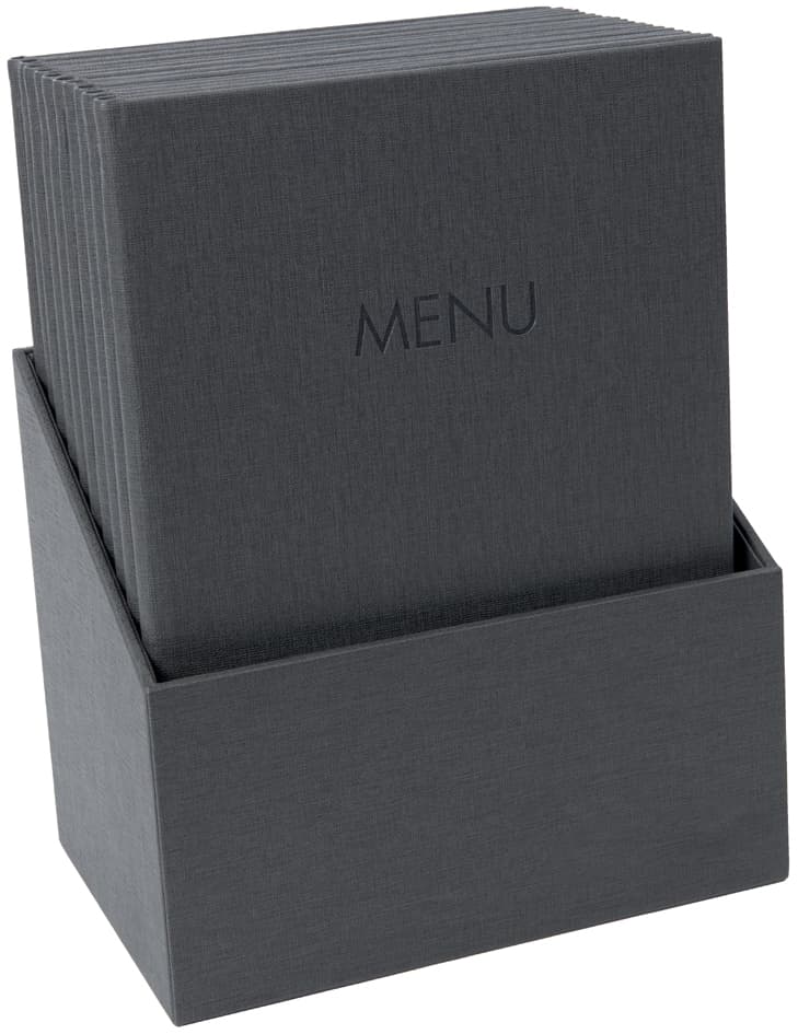 Sigel Speisekarten-Mappe Menu, Din A4, Anthrazit, 10er Box