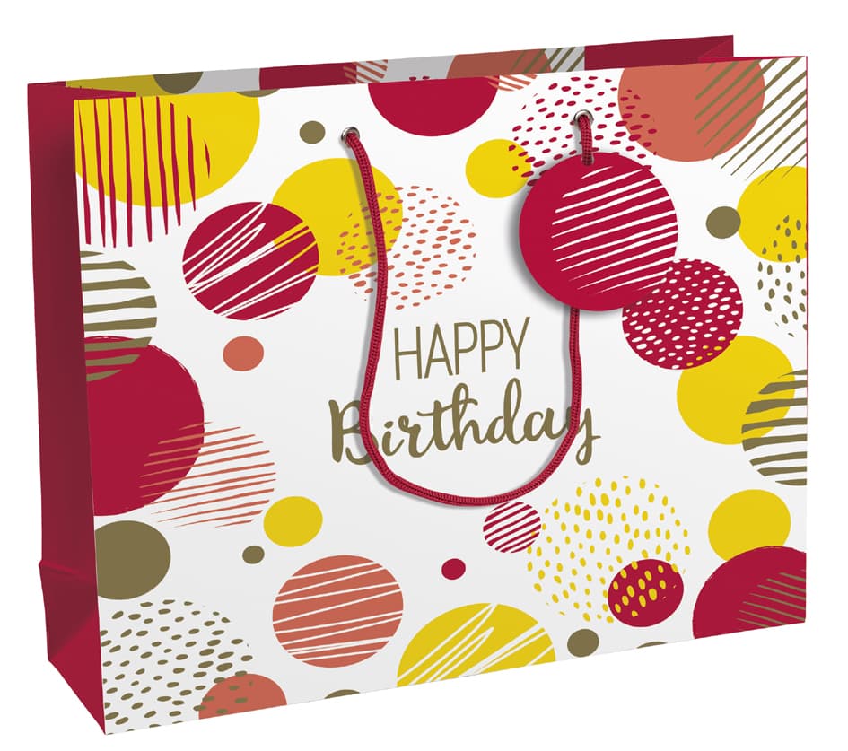 Clairefontaine Geschenktüte , Happy Birthday Rosa, , Groß