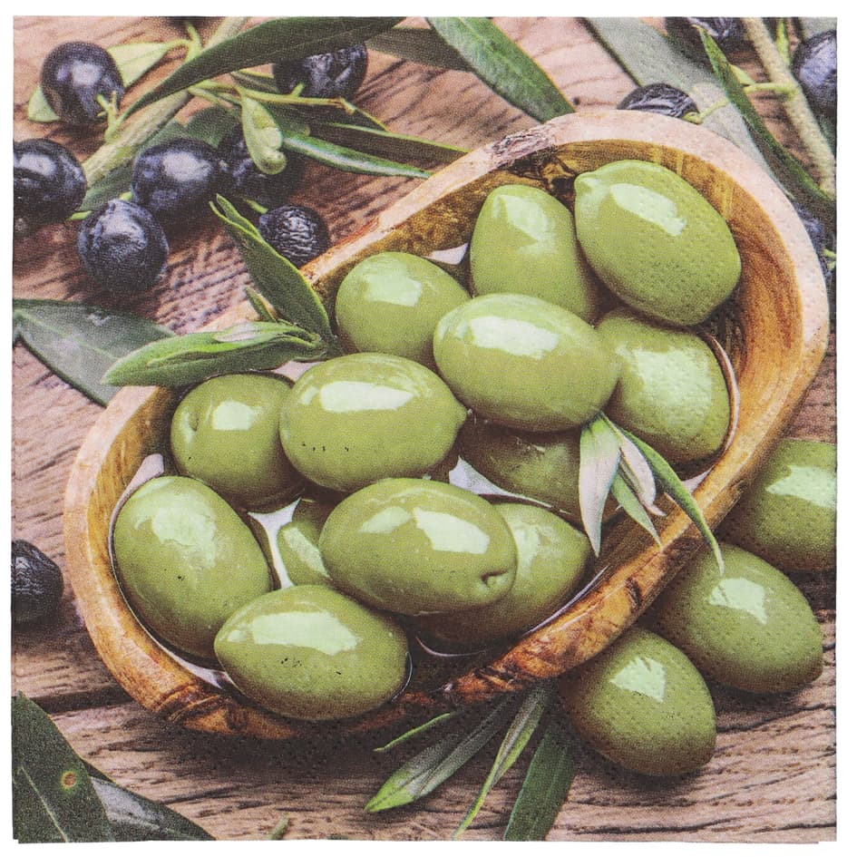 Papstar Motiv-Servietten , Olive Flavour, , 330 X 330 Mm