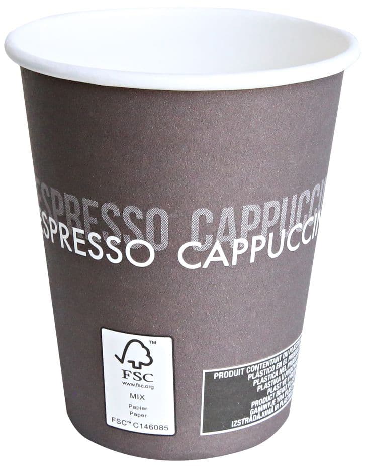 Hygostar Hartpapier-Kaffeebecher To Go, 0,2 L, Braun/Weiß