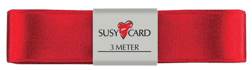 Susy Card Geschenkband , Doppelsatin, , 25 Mm X 3 M, Rot