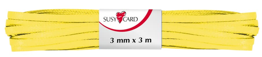 Susy Card Geschenkband , Doppelsatin, , 3 Mm X 3 M, Gelb
