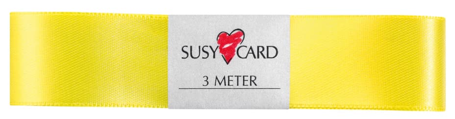 Susy Card Geschenkband , Doppelsatin, , 25 Mm X 3 M, Gelb
