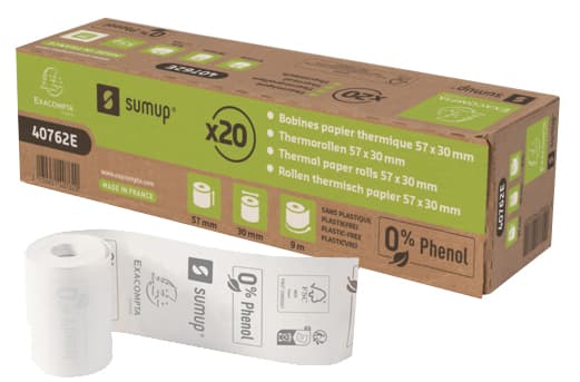 Exacompta Thermorollen Sumup, 57 Mm X 9 M, Weiß
