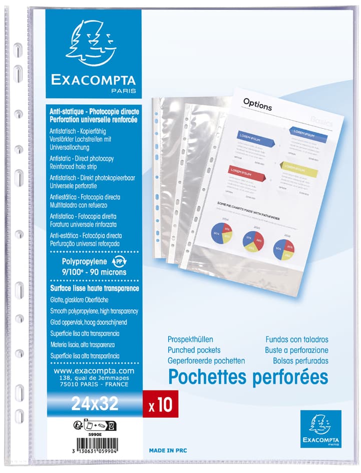 Exacompta Prospekthülle, Din A4+, Pp, Glasklar