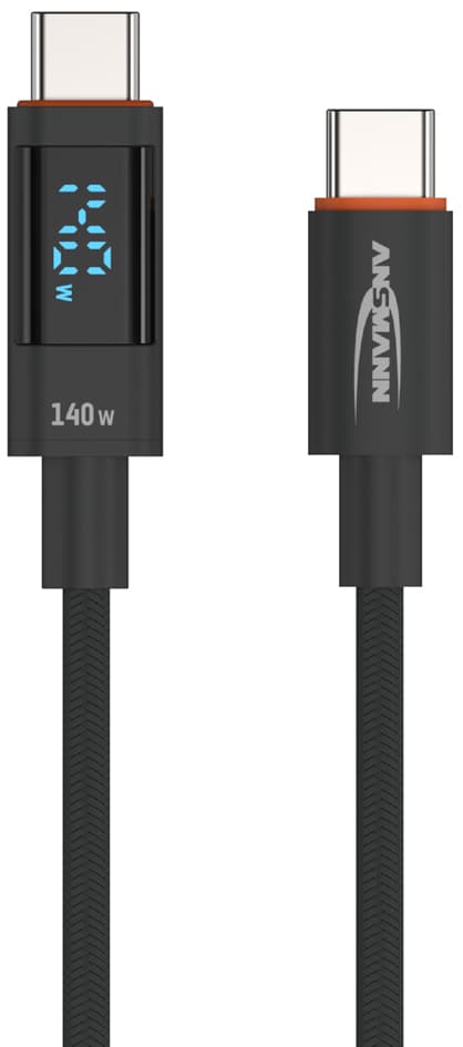 Ansmann Daten- & Ladekabel Mit Display, Usb-C - Usb-C, 2,0 M