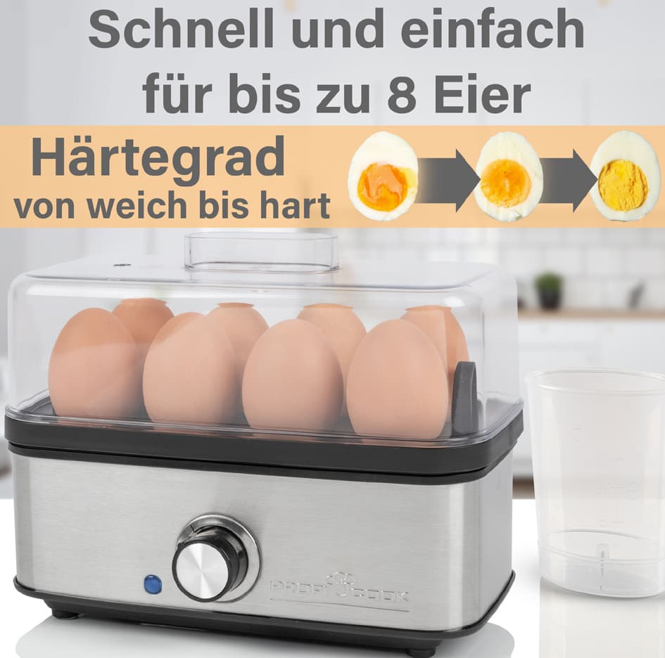 Profi Cook Eierkocher Pc-Ek 1275, Schwarz / Silber, 400 Watt