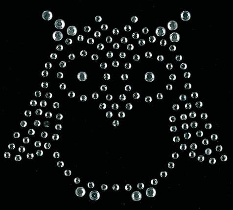 Kleiber Strass-Applikation , Eule 1, , 65 X 60 Mm