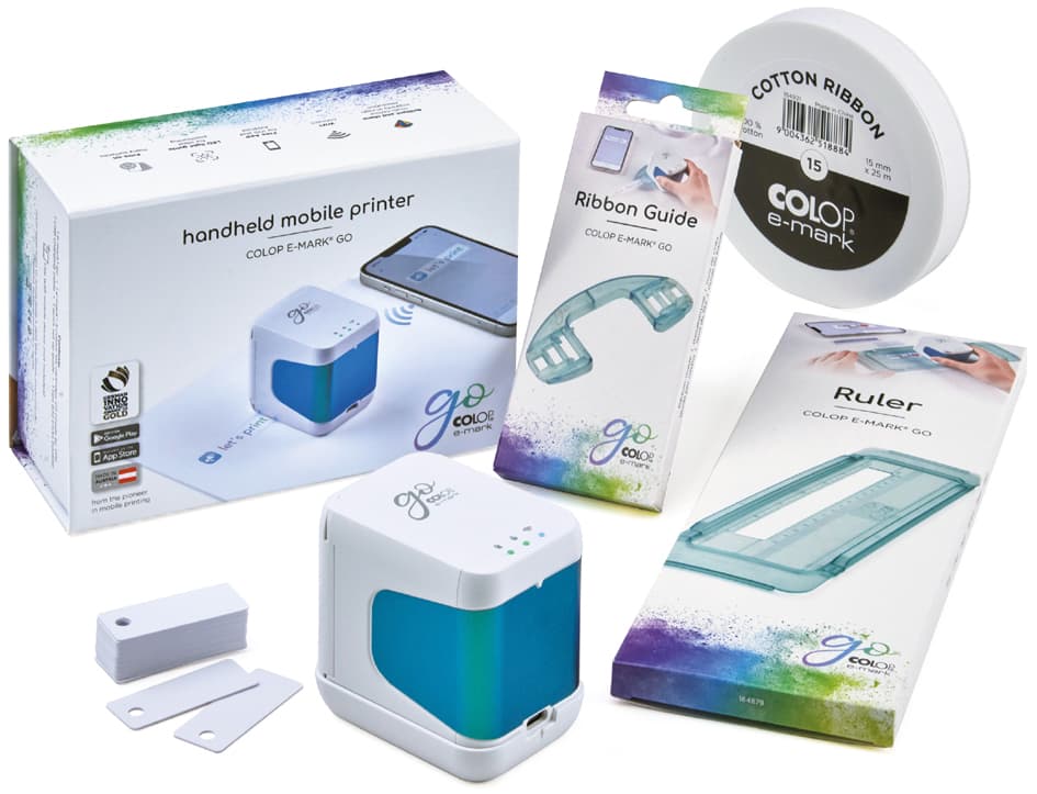 Colop Mobiler Drucker E-Mark Go Starter-Set, Weiß