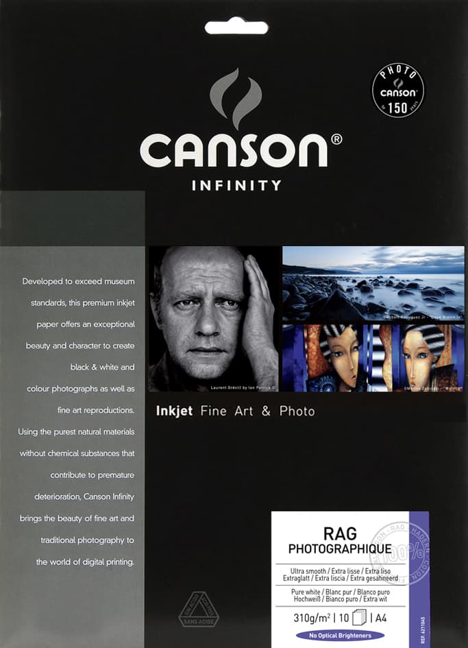 Canson Infinity Fotopapier Rag Photographique, 210 G/Qm, A3+