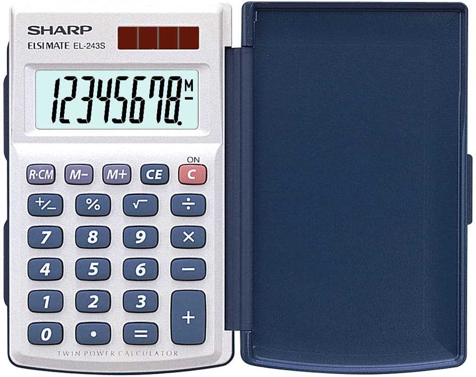 Sharp Taschenrechner El-243 S, Solar-/ Batteriebetrieb
