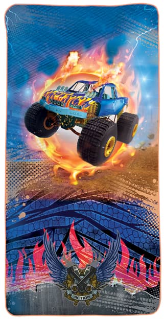 Roth Kinder-Badetuch , Monstertruck Fire, , 600 X 1.200 Mm