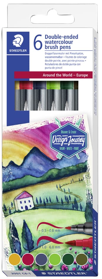 Staedtler Doppel-Fasermaler , Europa, , 6er Kartonetui
