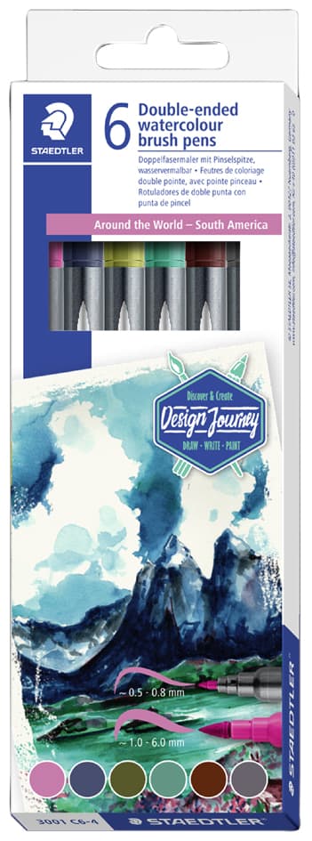 Staedtler Doppel-Fasermaler , Südamerika, , 6er Kartonetui