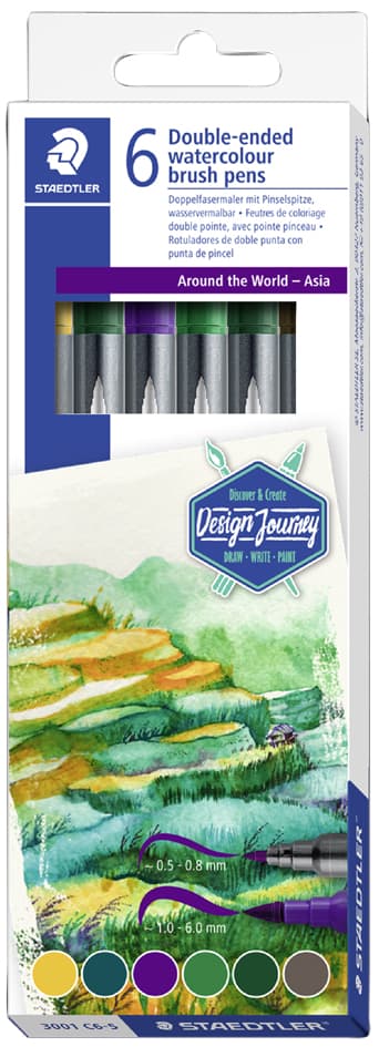 Staedtler Doppel-Fasermaler , Asien, , 6er Kartonetui