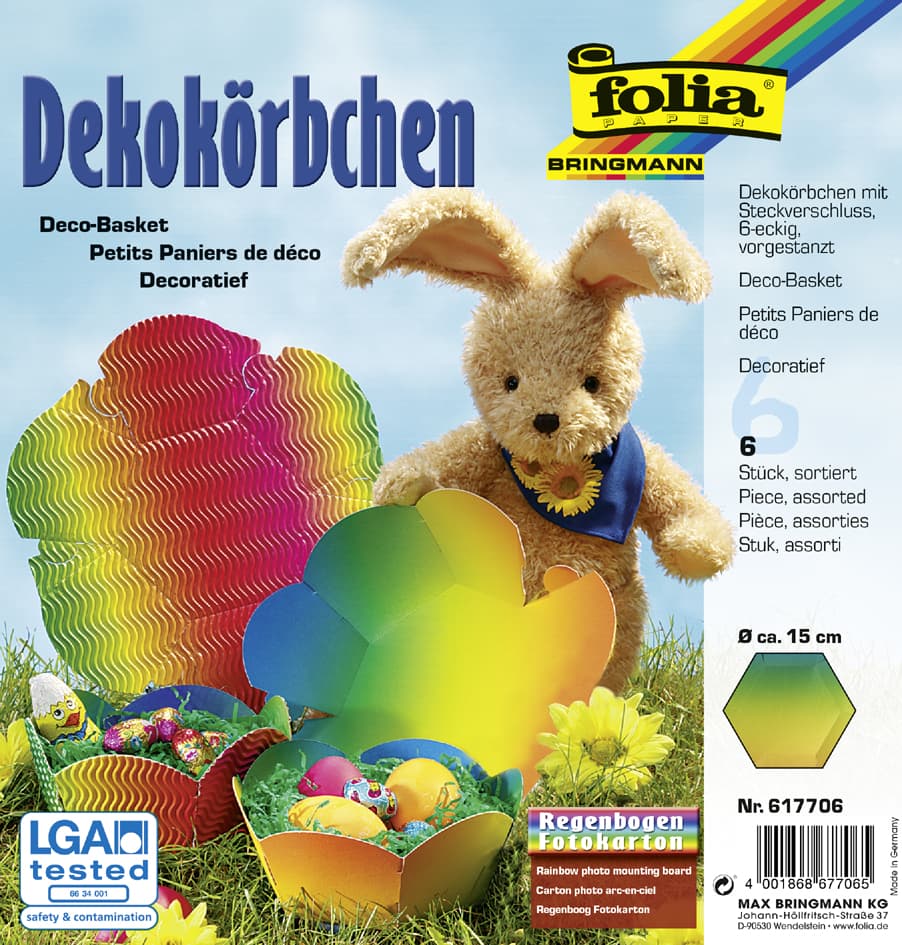 Folia Dekokörbchen Aus Regenbogenkarton, Durchm.: 150 Mm