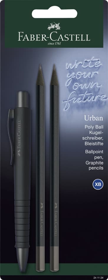 Faber-Castell Schreibgeräte-Set Poly Ball Urban, Schwarz